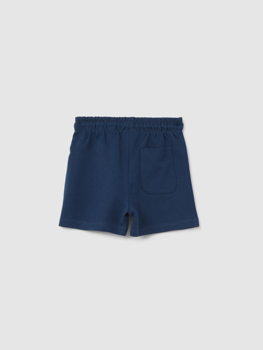 Children's blue pure cotton shorts regular fit with print_1