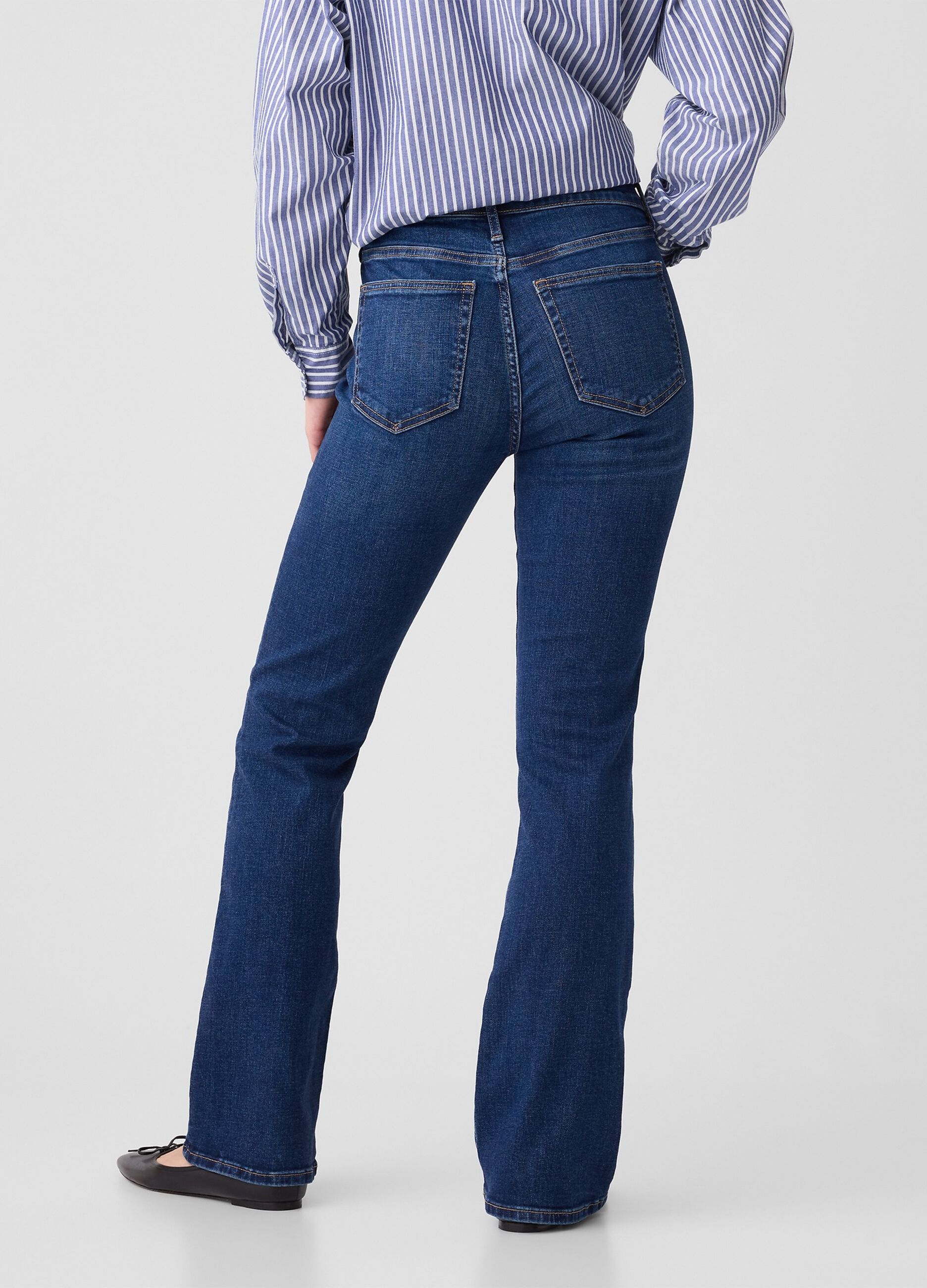 Jeans bootcut flare fit a vita alta
