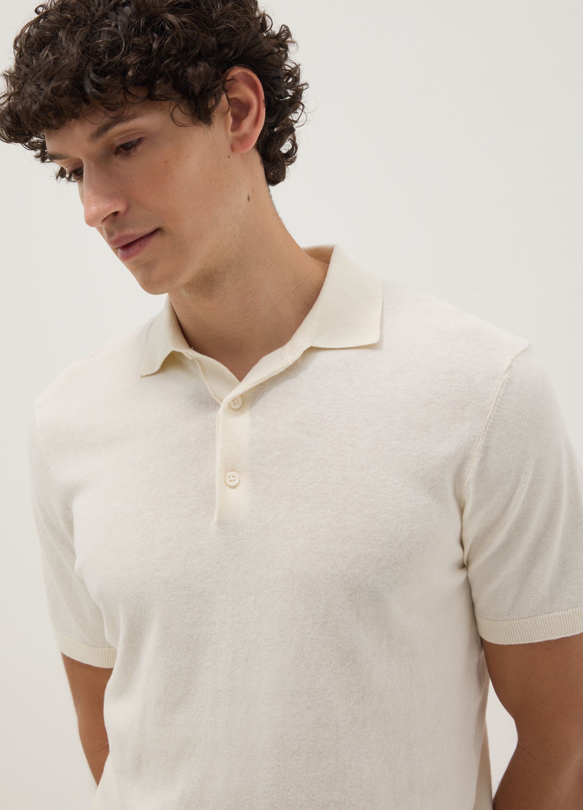 White pure cotton regular fit polo