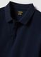 Short-sleeved blue pure cotton polo regular fit_5