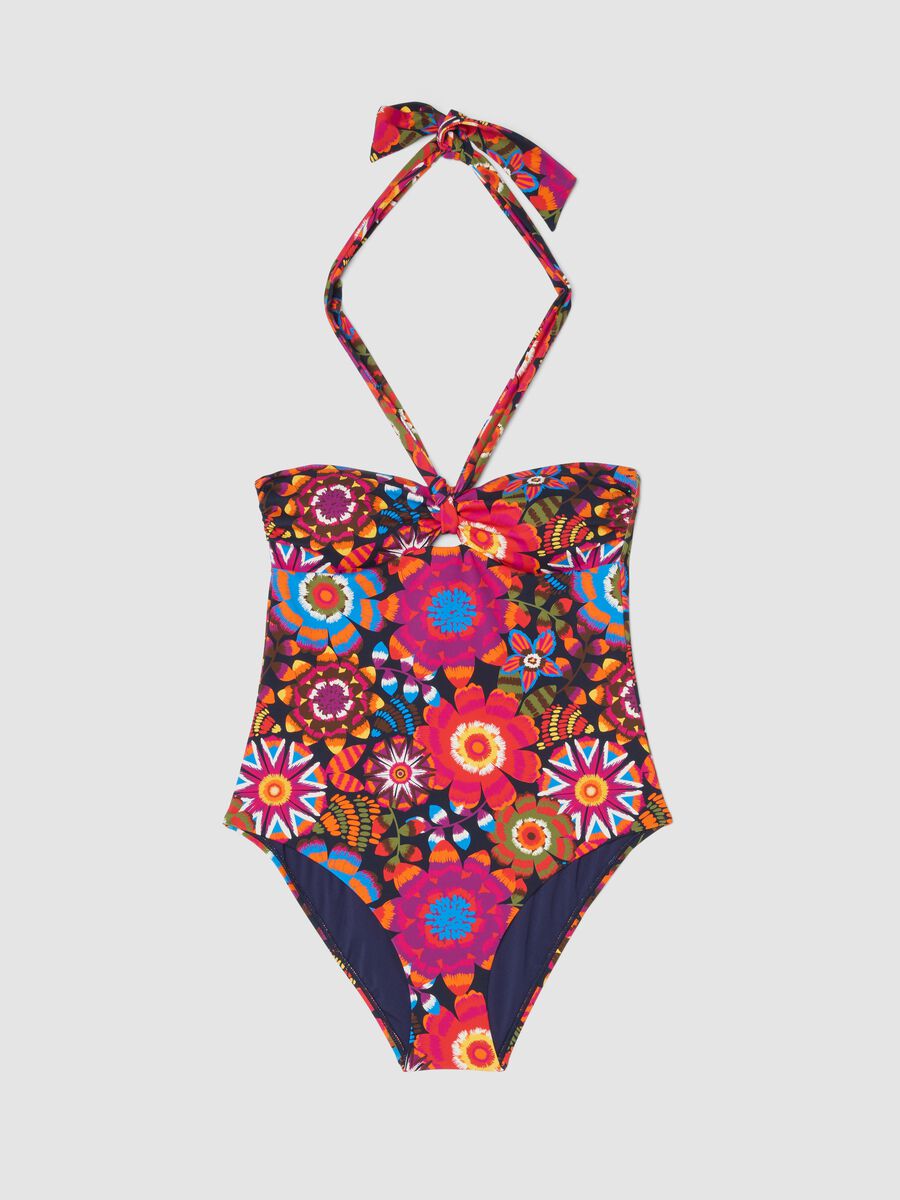 Multicolour stretch fabric swimsuit_4