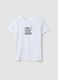 T-shirt bianca in puro cotone organico con grafica per ragazza_3