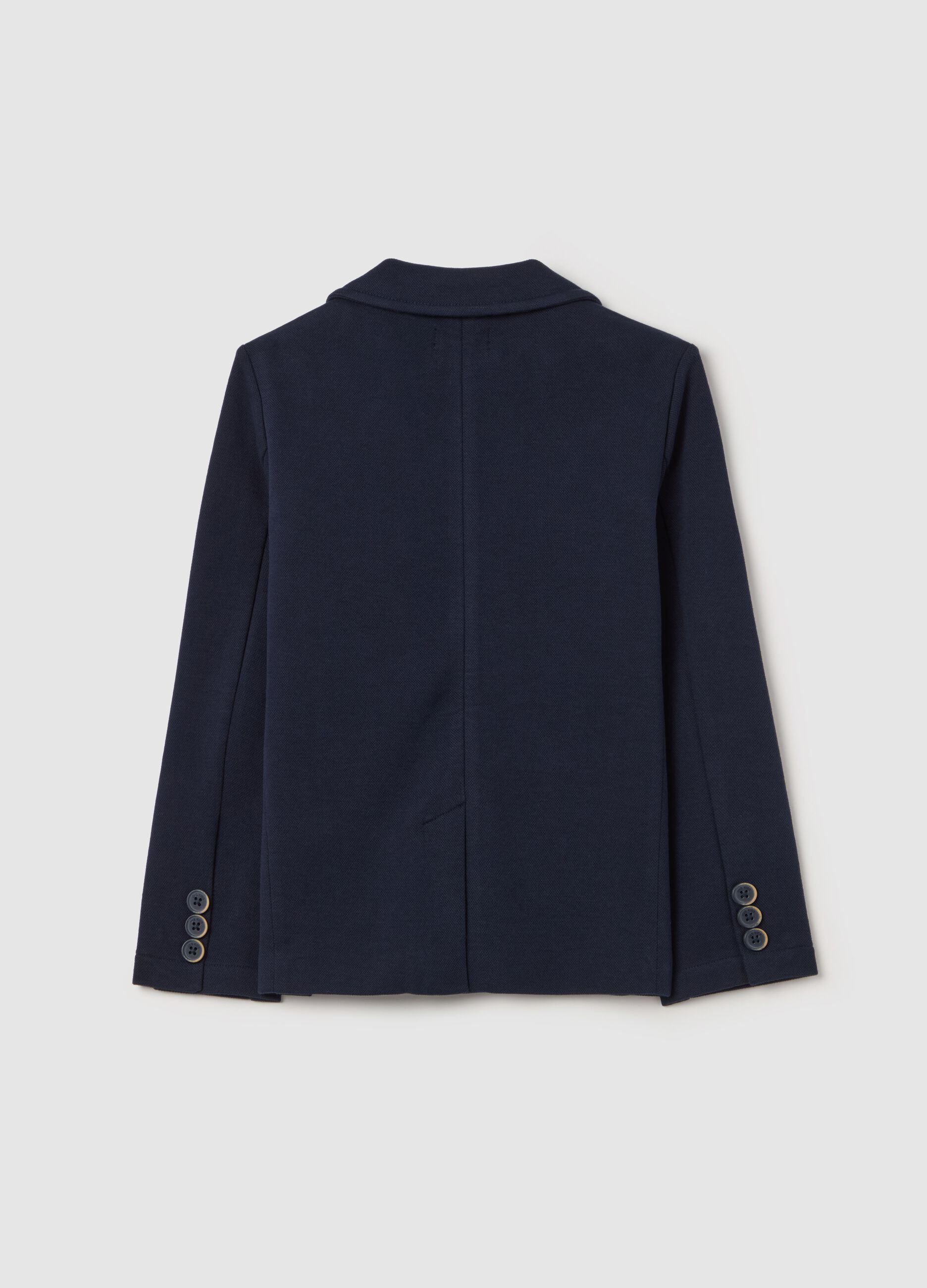 Single-breasted blazer in stretch cotton