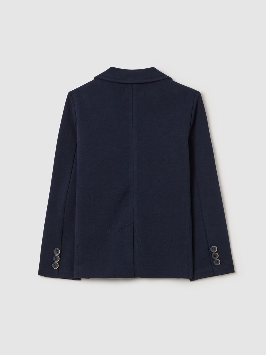Single-breasted blazer in stretch cotton_1