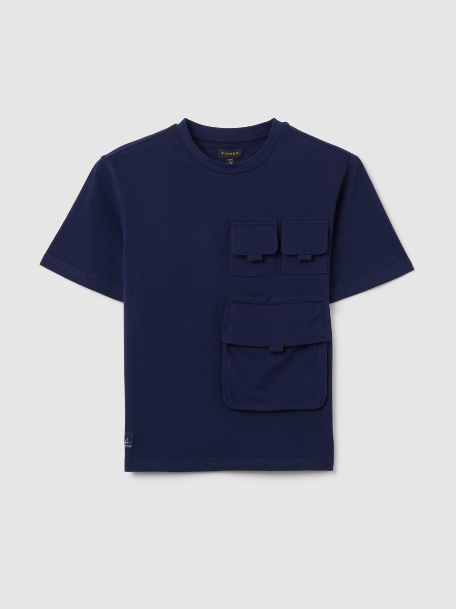 Navy blue T-shirt with pockets_3