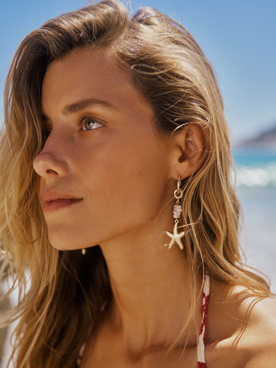 Earrings with shells and starfish_1