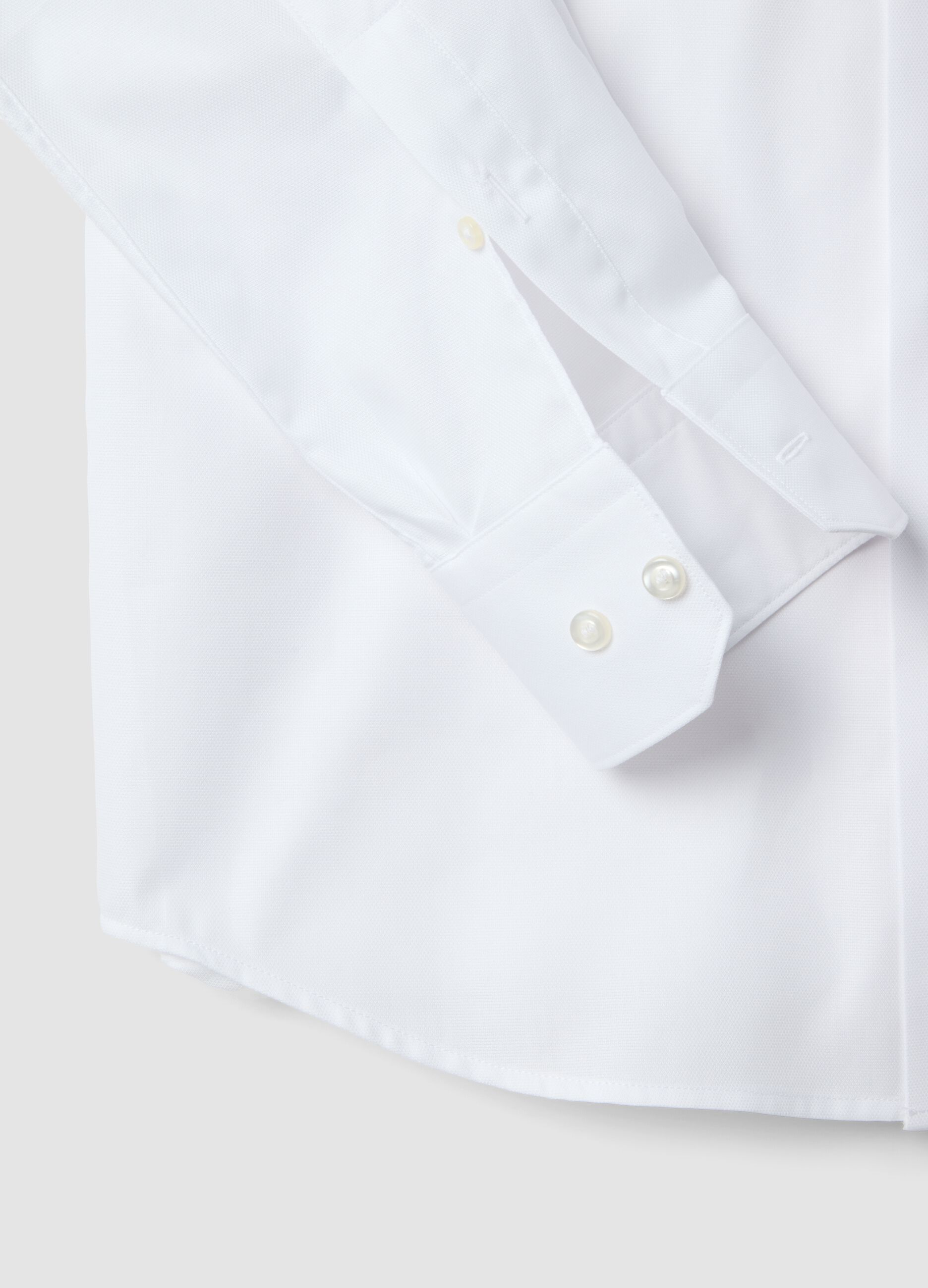White pure cotton slim fit shirt