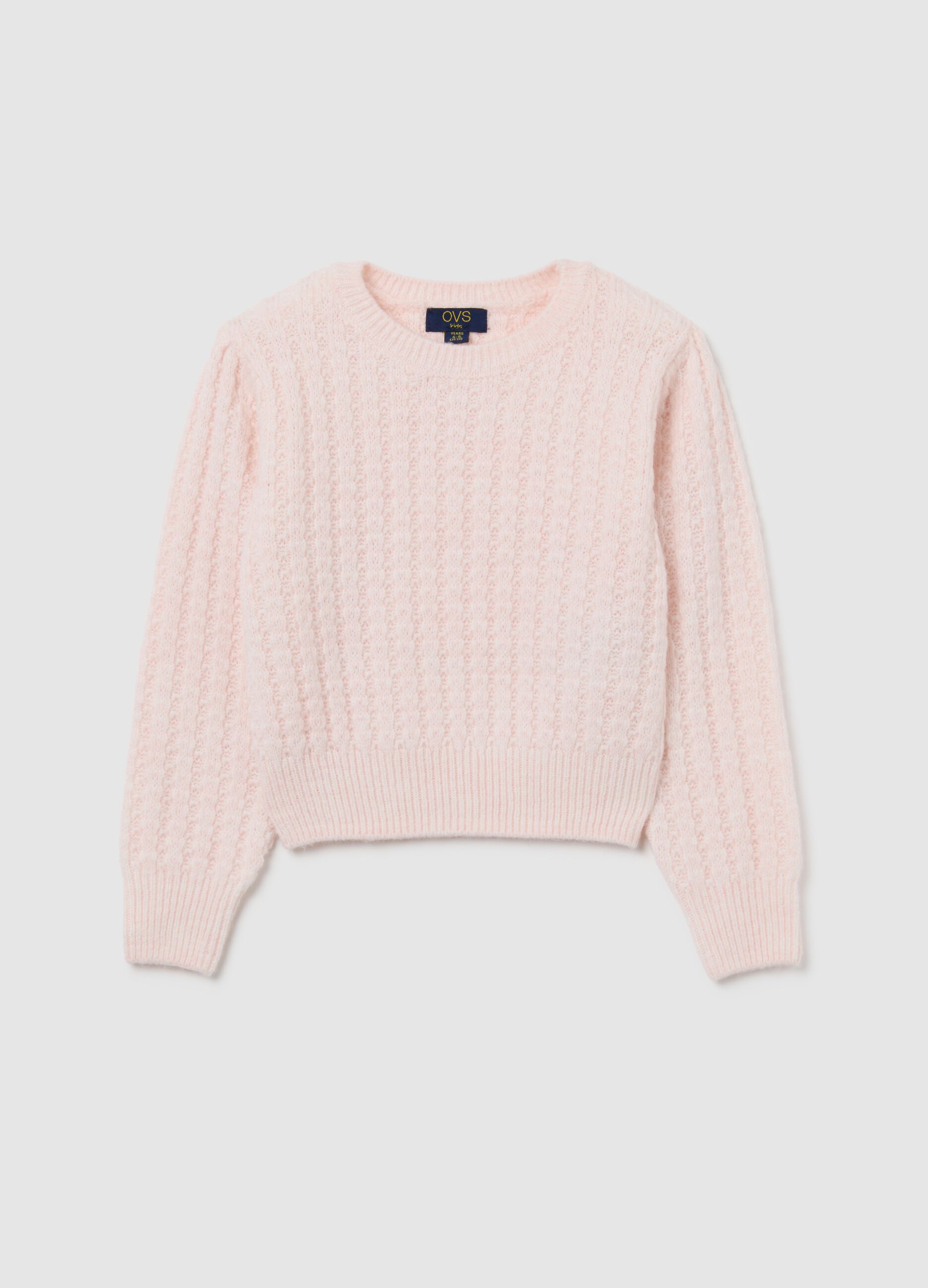Girls' pink knitted regular fit jumper