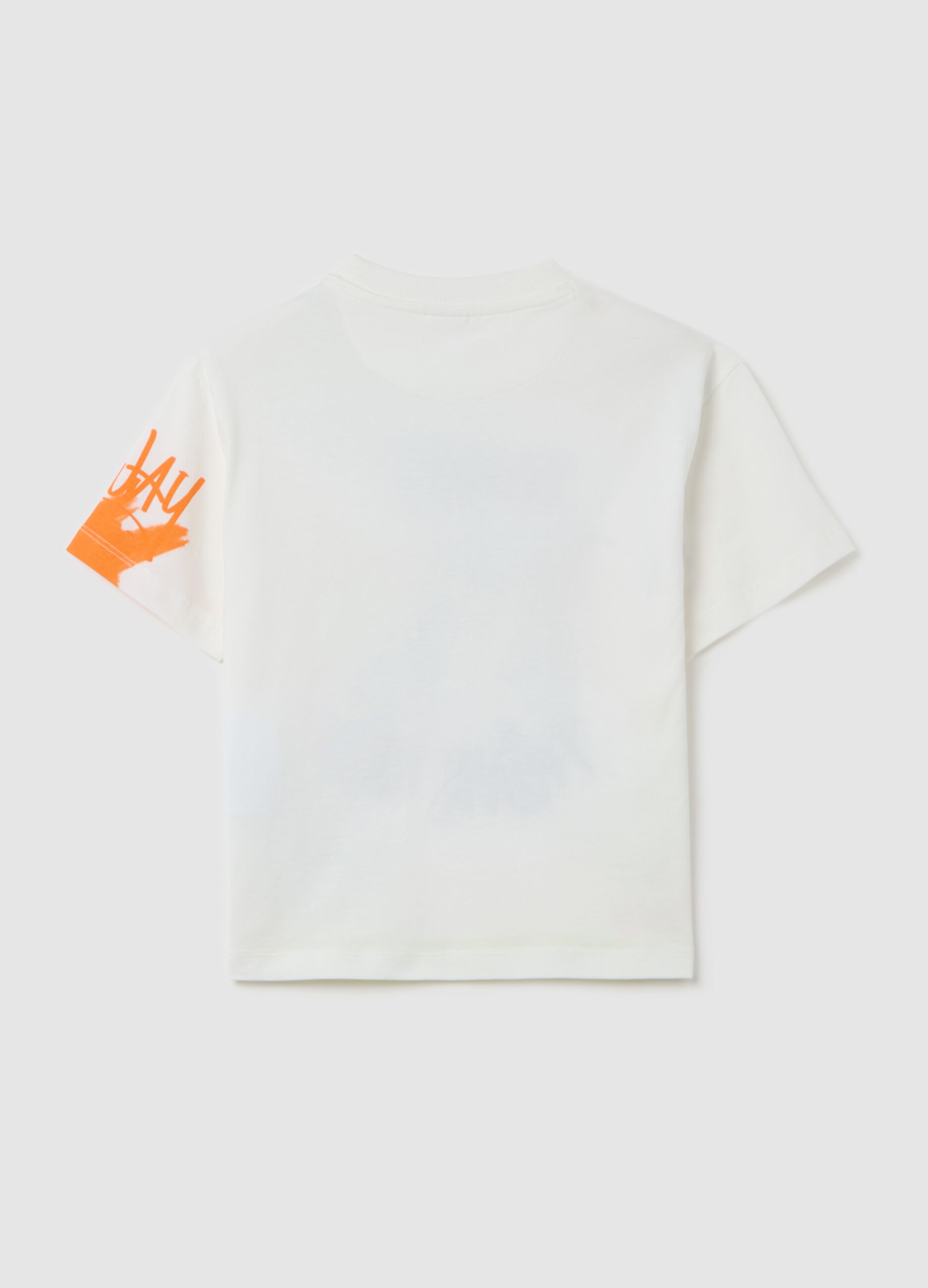 Cotton T-shirt with Tom print and embroidered "I don't think so"