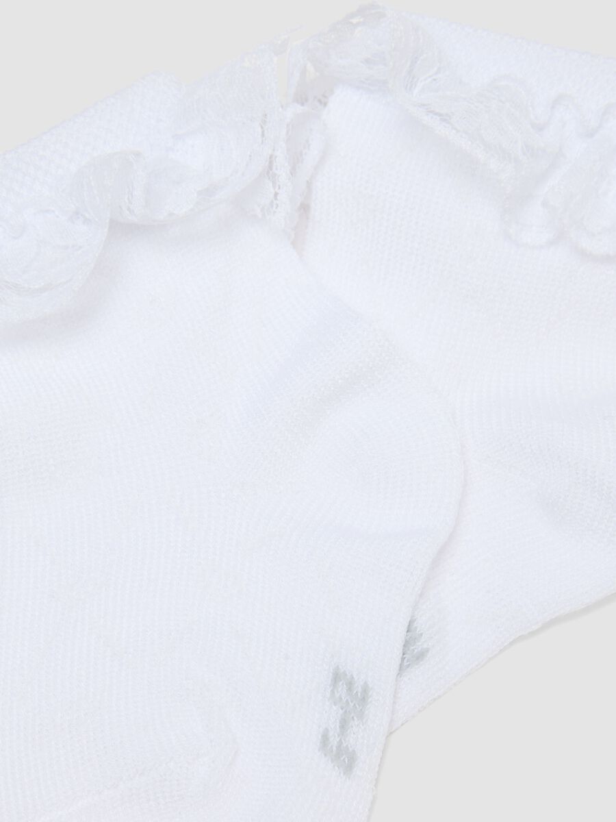 Bipack calze corte in cotone elasticizzato bianche da neonata_1