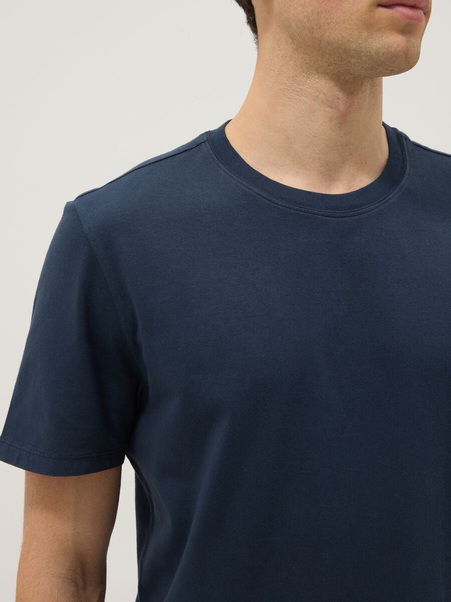 T-shirt blu in puro cotone italiano_3