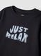 Black and grey pure organic cotton pyjamas with front print_2