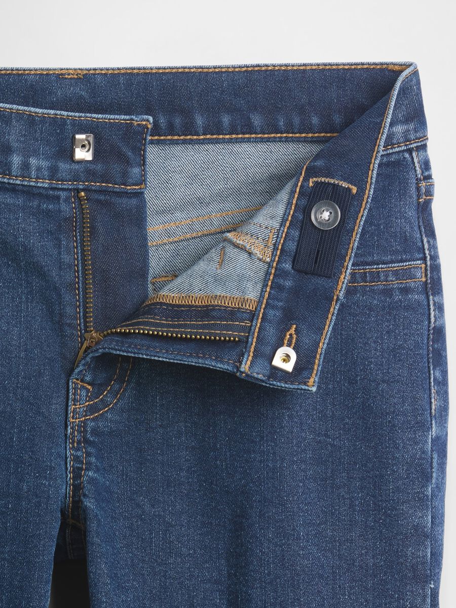 Children's straight jeans in stretchy blue denim cotton, regular fit_4