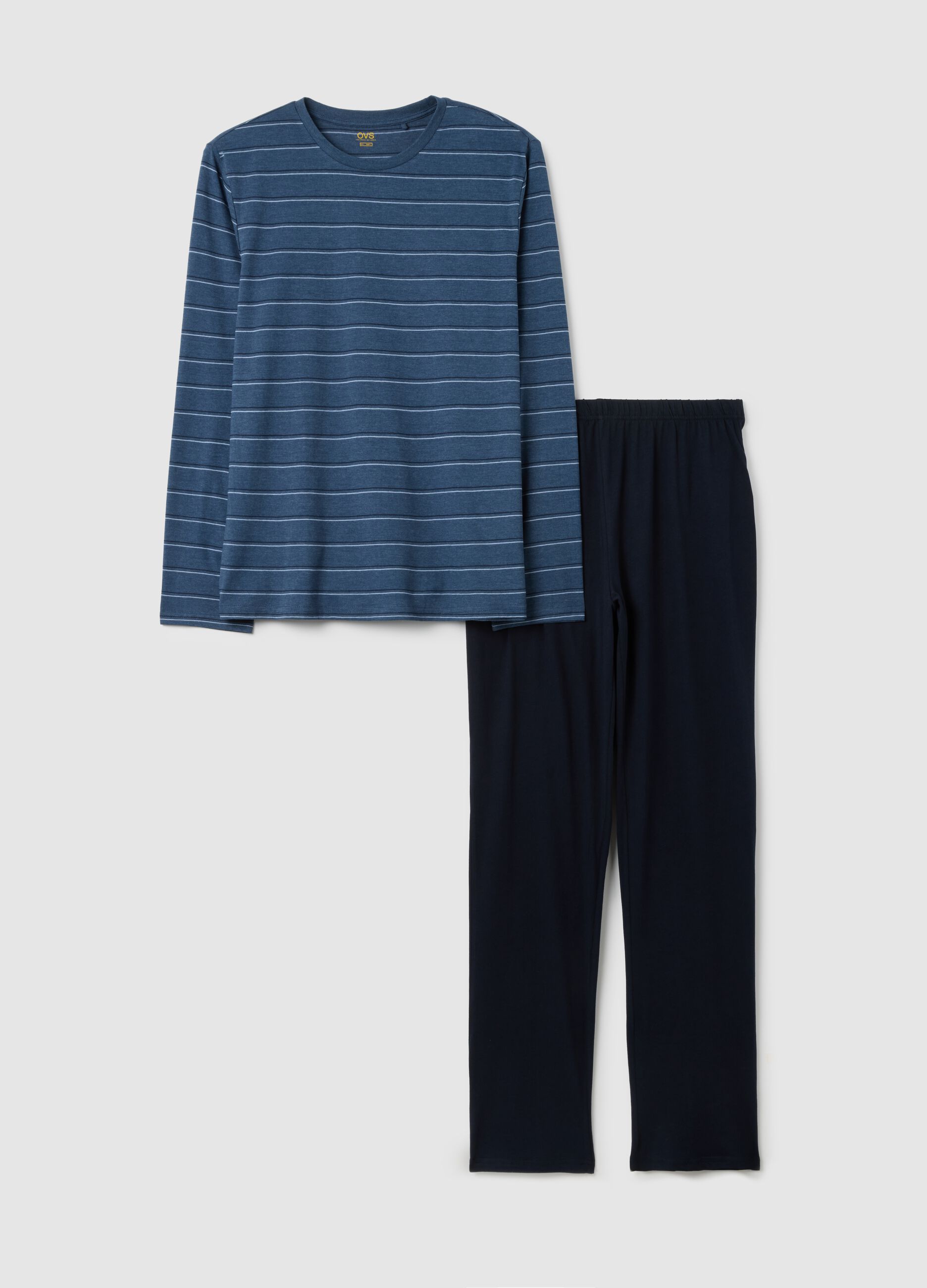 Multicoloured striped pyjamas in pure cotton regular fit