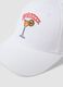 White pure cotton baseball cap with Spritz embroidery_1