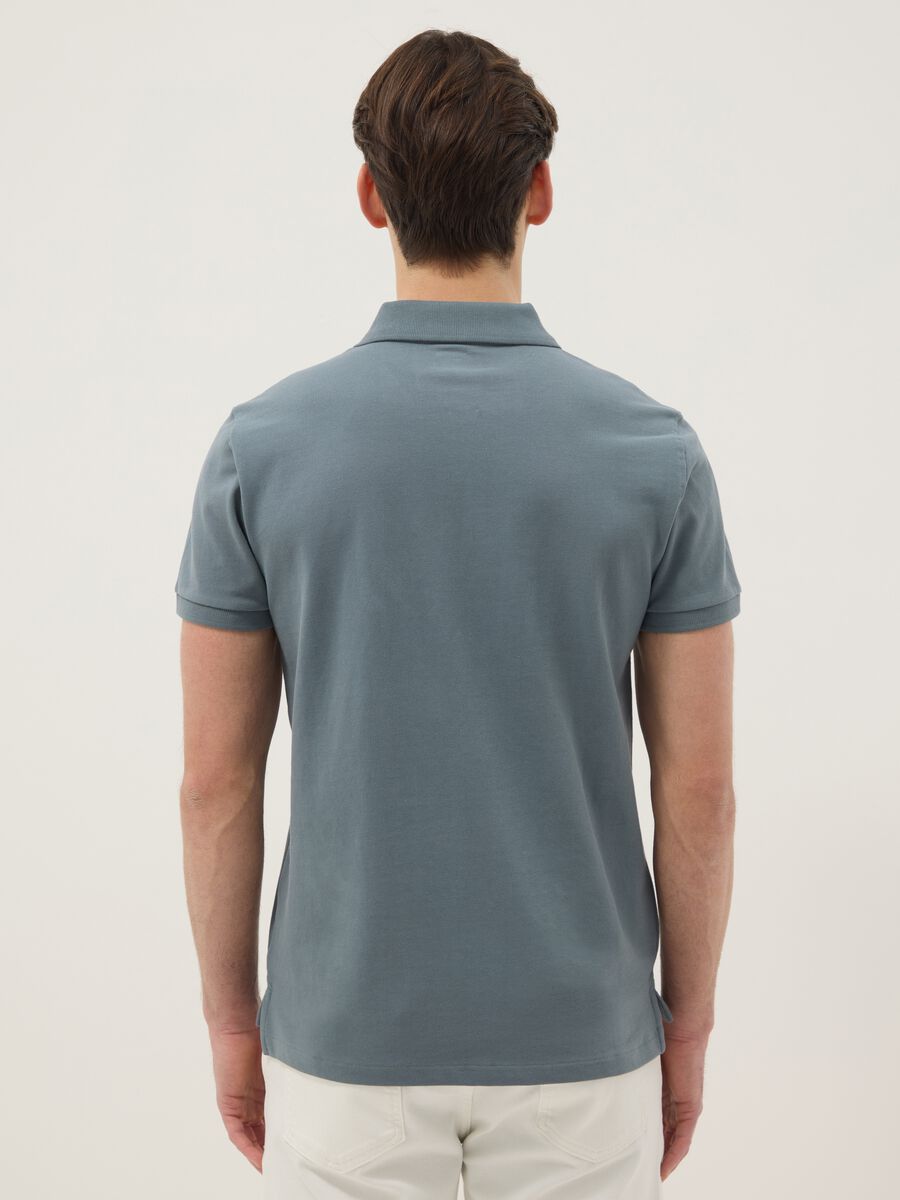 Polo in puro cotone grigio slim fit_2