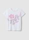 Girls' white pure cotton regular fit t-shirt with print_0
