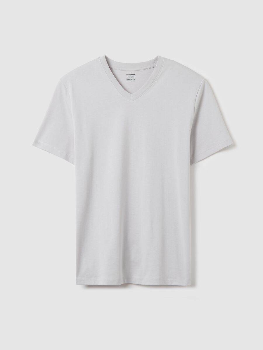 Organic cotton T-shirt with V neck_0