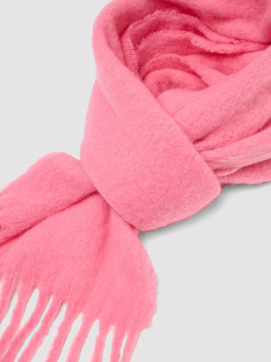Sciarpa rosa con frange_1