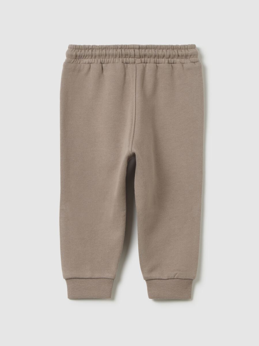 Pantaloni da neonato in puro cotone grigio regular fit_1