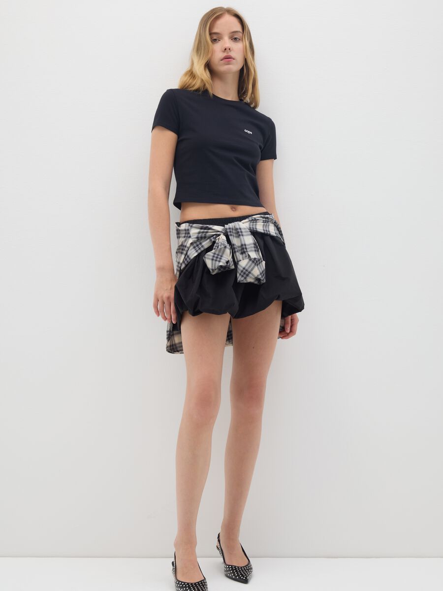 Women's black pure cotton T-shirt_1