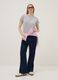 Blue pure cotton wide-leg denim trousers_0
