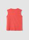 Red organic cotton printed vest top_1