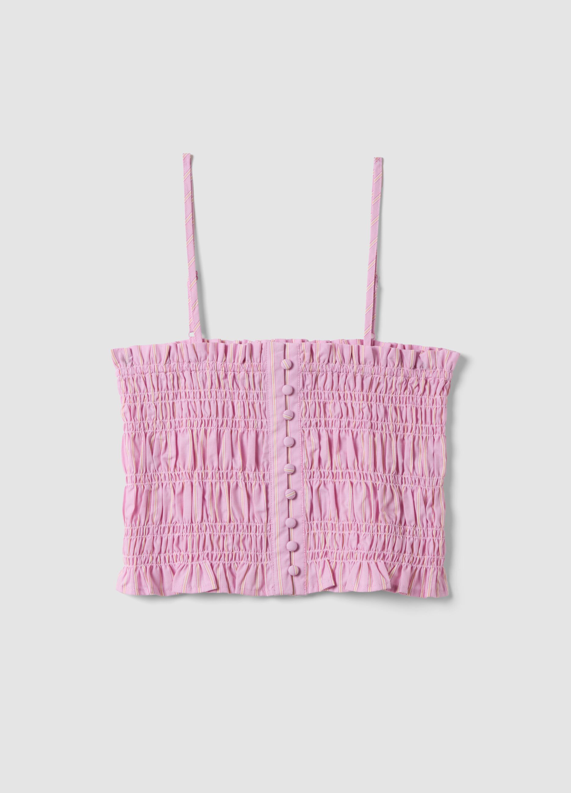 Pink pure cotton tank top with thin straps