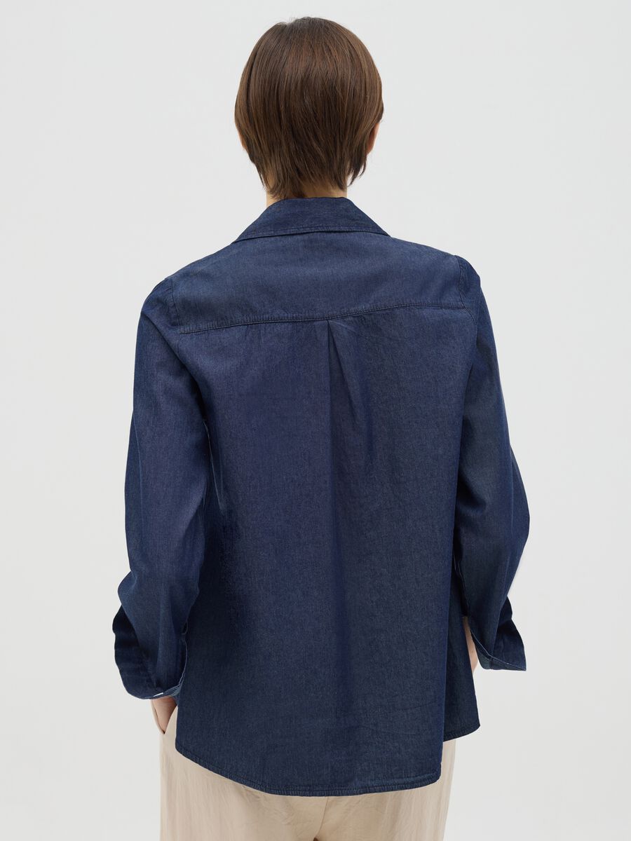 Denim shirt with sequinned patch_3