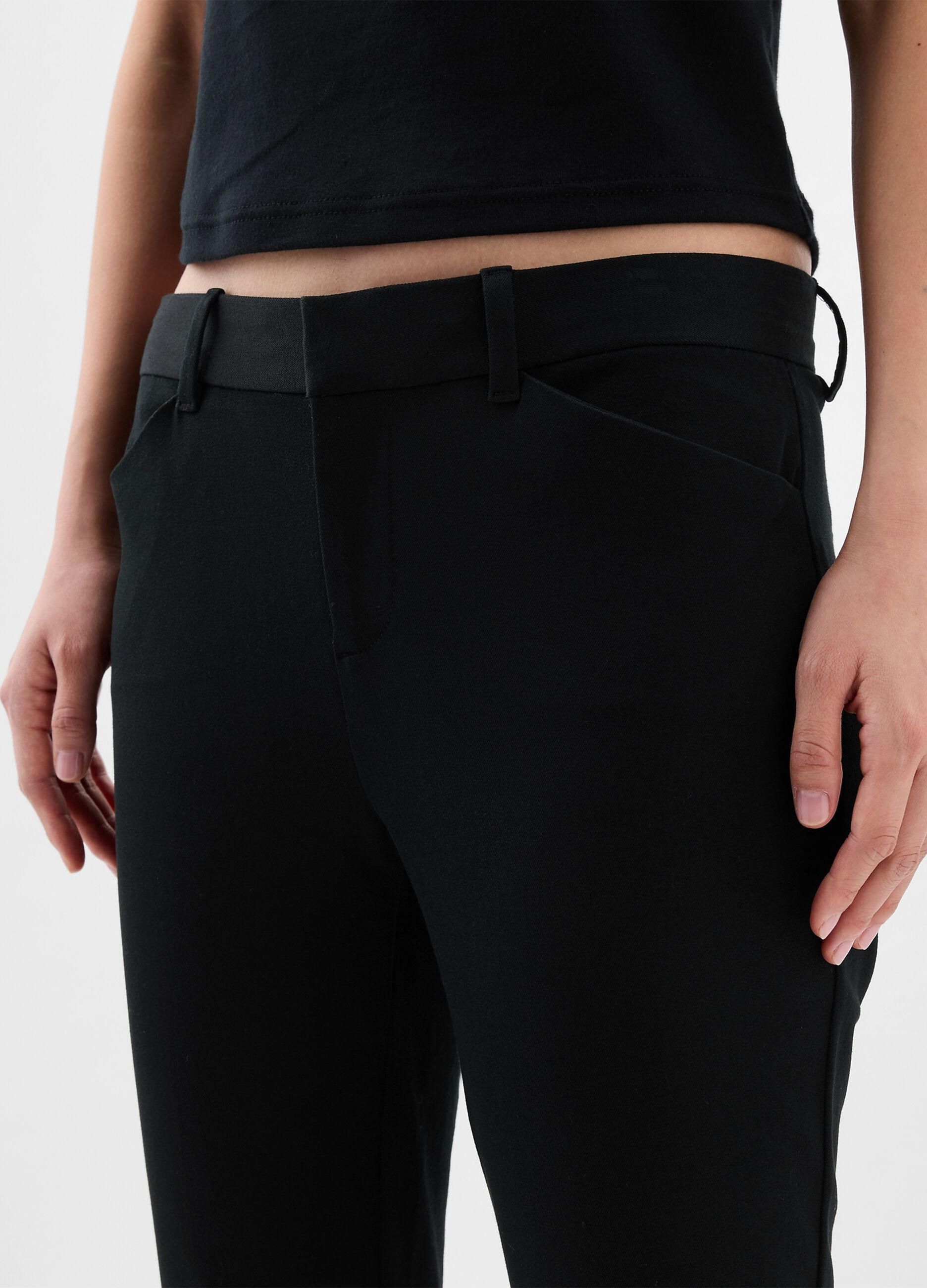 Cigarette trousers in stretch cotton