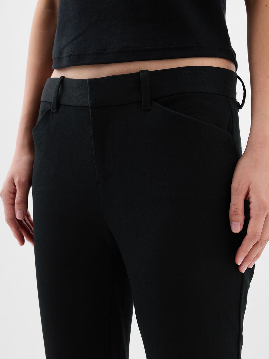 Pantalone a sigaretta in cotone stretch_3