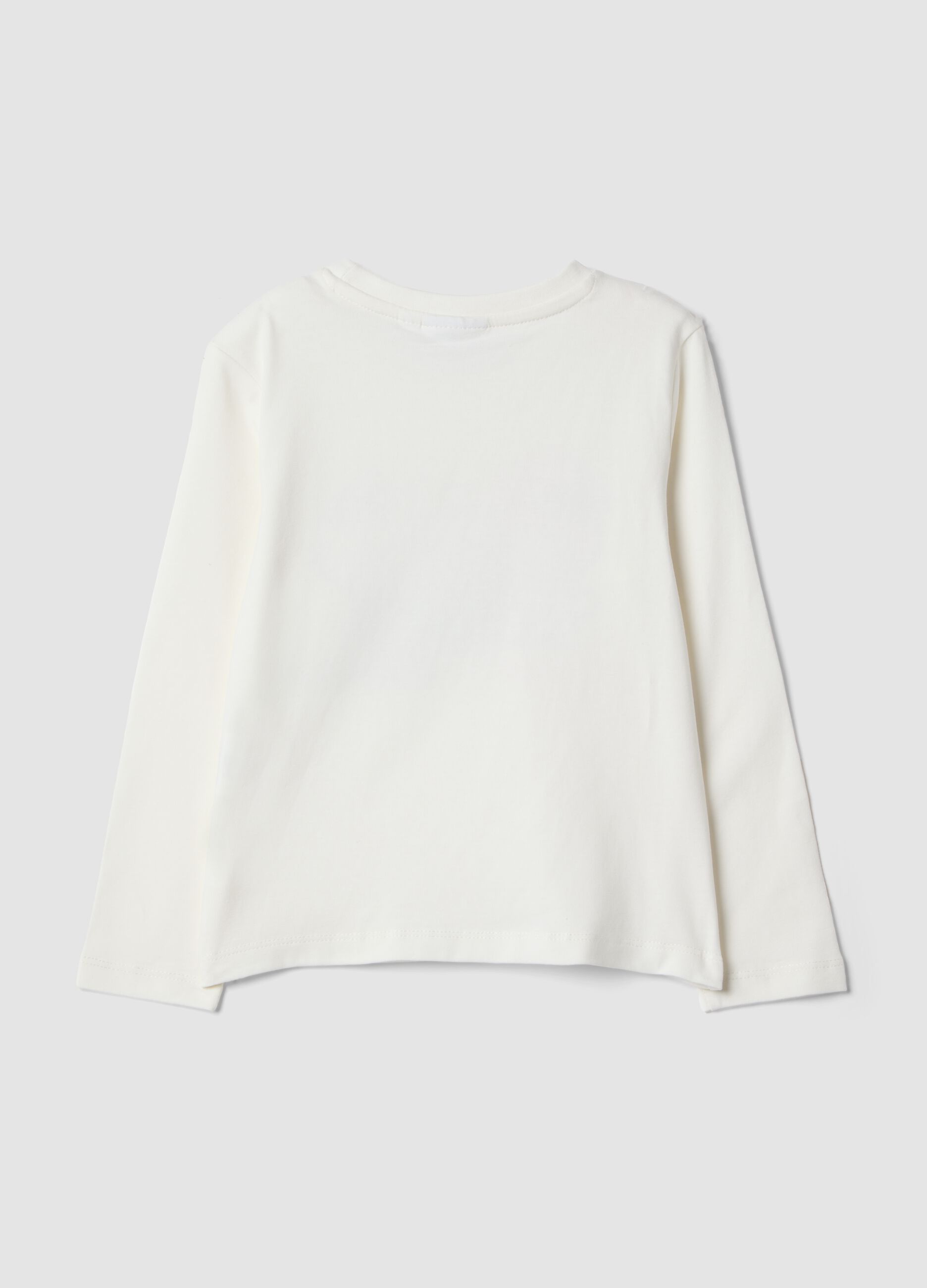 T-shirt bianca in cotone elasticizzato con stampa hello kitty per bambina