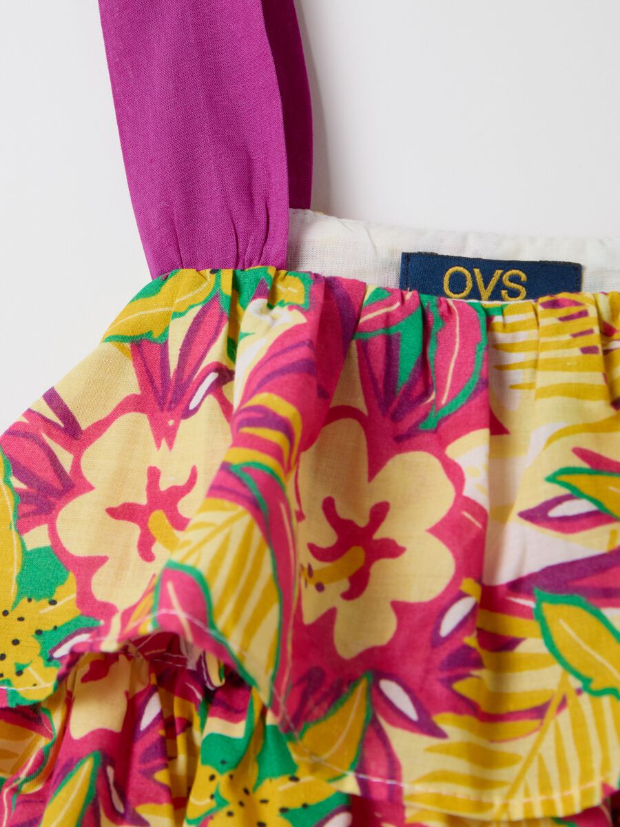Floral blouse with flounces in cotton_2