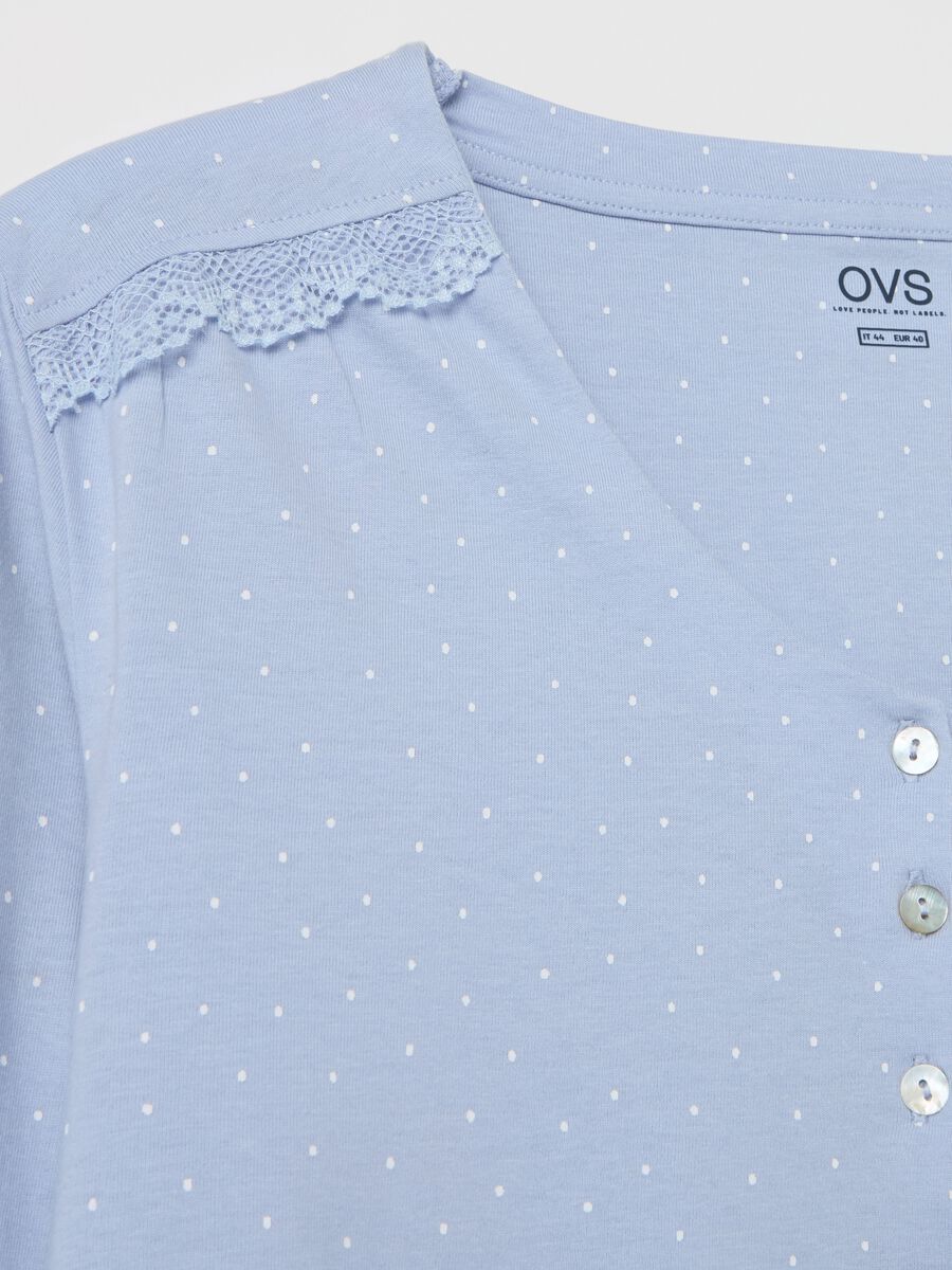Micro dot pyjamas with granddad neckline_5