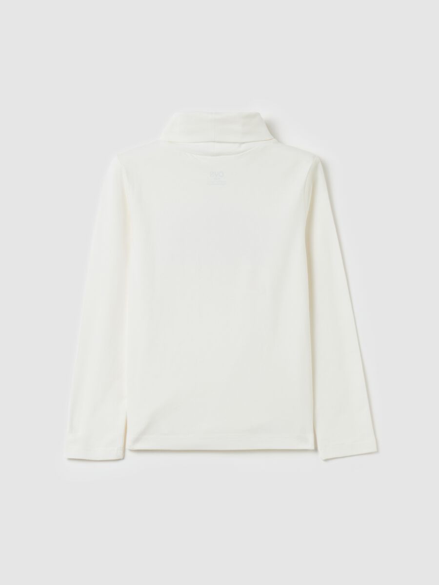 T-shirt in high neck and glitter print_1