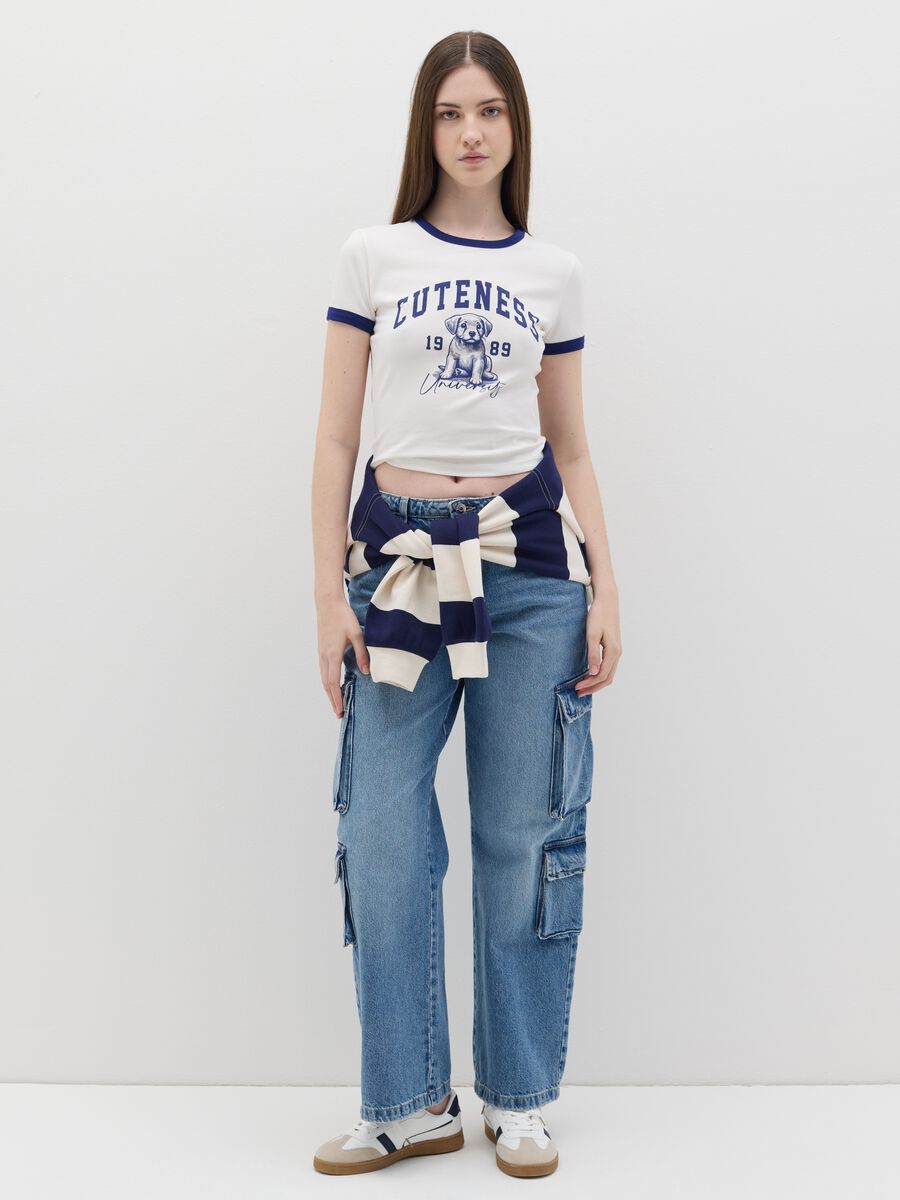 T-shirt with contrasting edging and print_1
