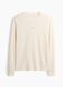 Men&rsquo;s ivory white long-sleeve stretch cotton T-shirt with GAP logo_3