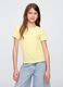 Yellow Ribbed T-shirt with Fitted Cut_0