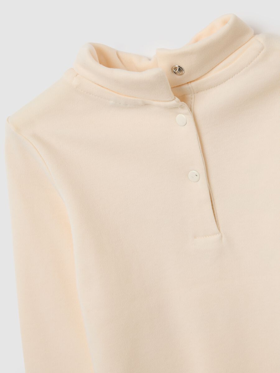 Beige regular fit pure cotton girl's jumper_3