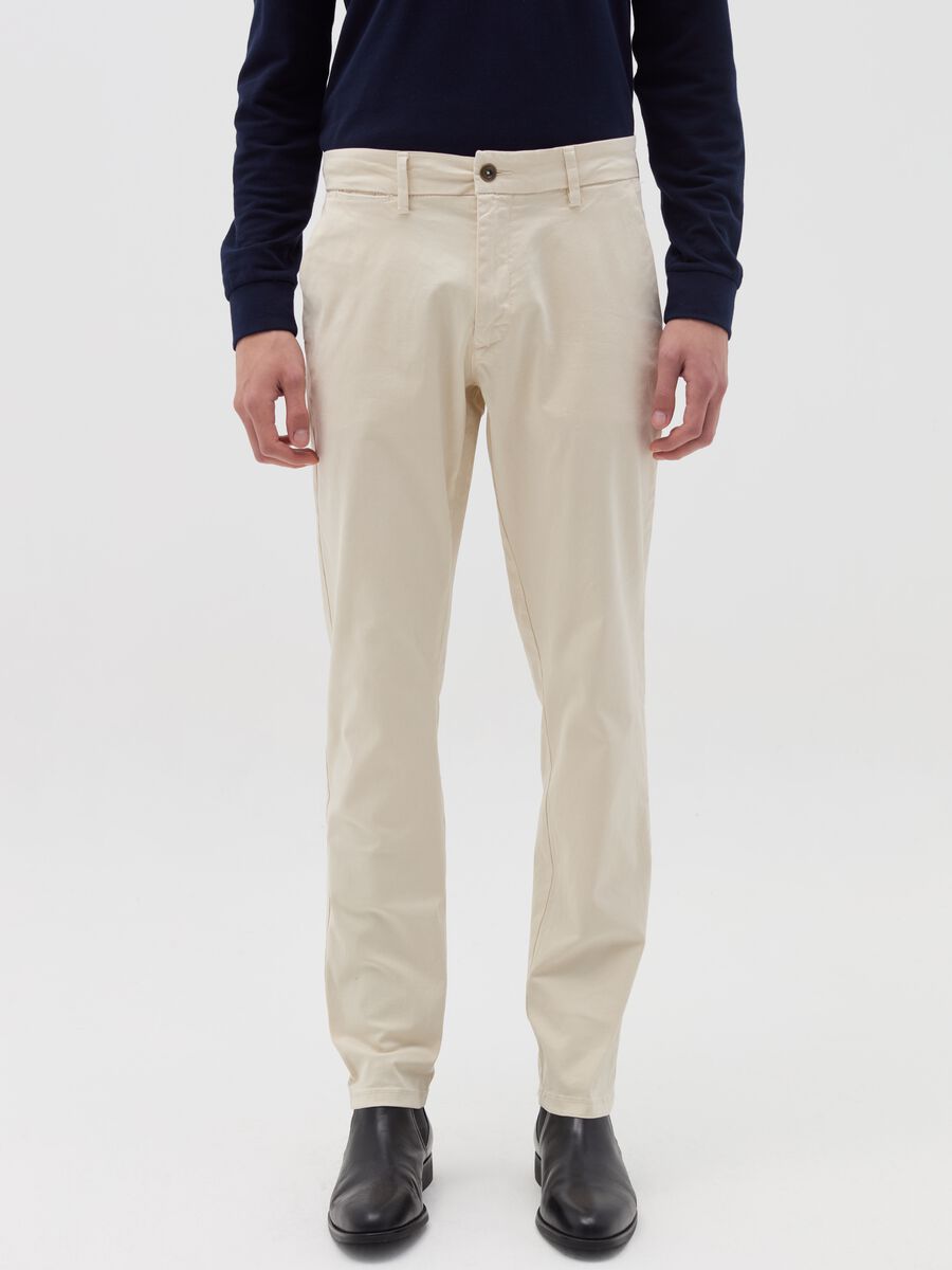 Slim-fit, stretch cotton chinos_1
