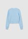 Girls' Blue Crew Neck Sweater with Cable Pattern Regular Fit_4