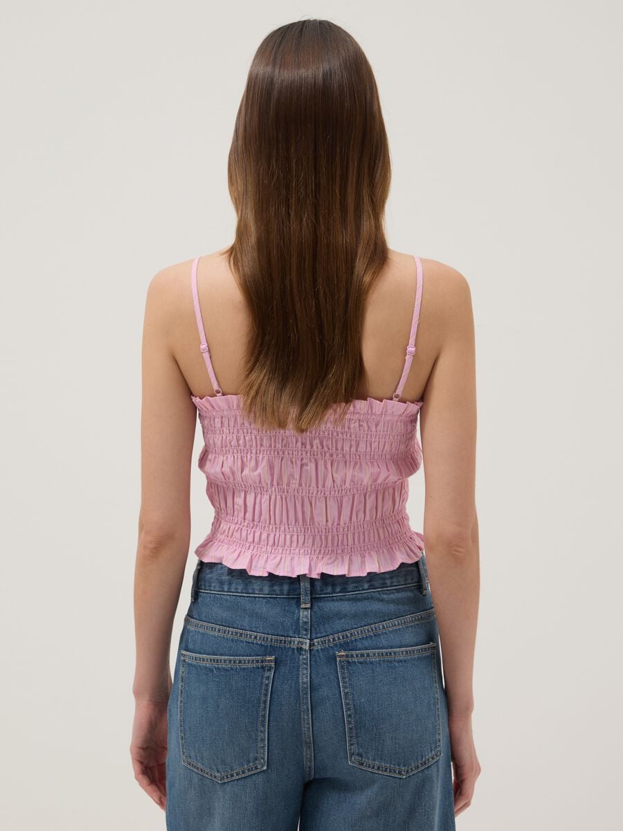 Pink pure cotton tank top with thin straps_3