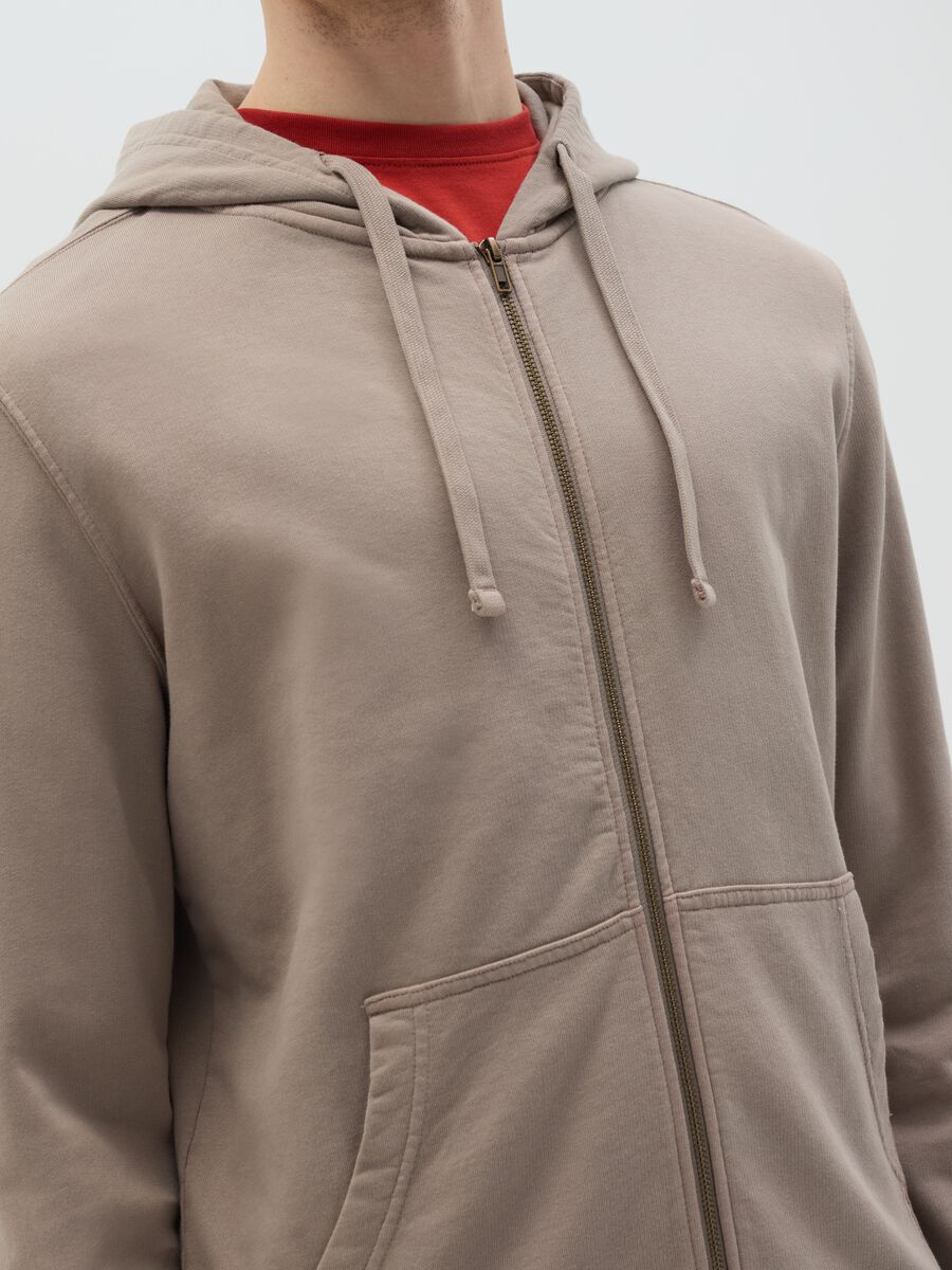 Full-zip sweatshirt in cotton with hood_2