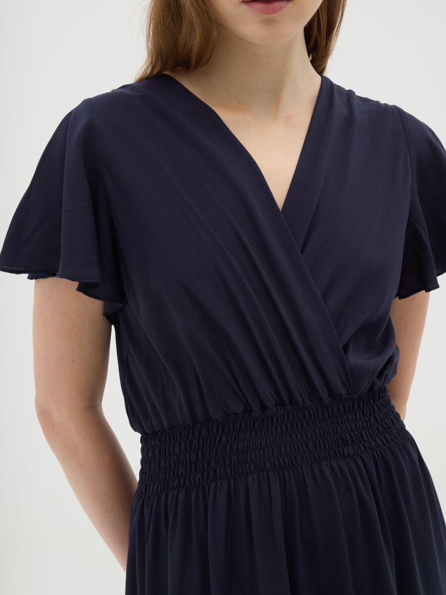 Women's long dress in blue pure viscose regular fit_2
