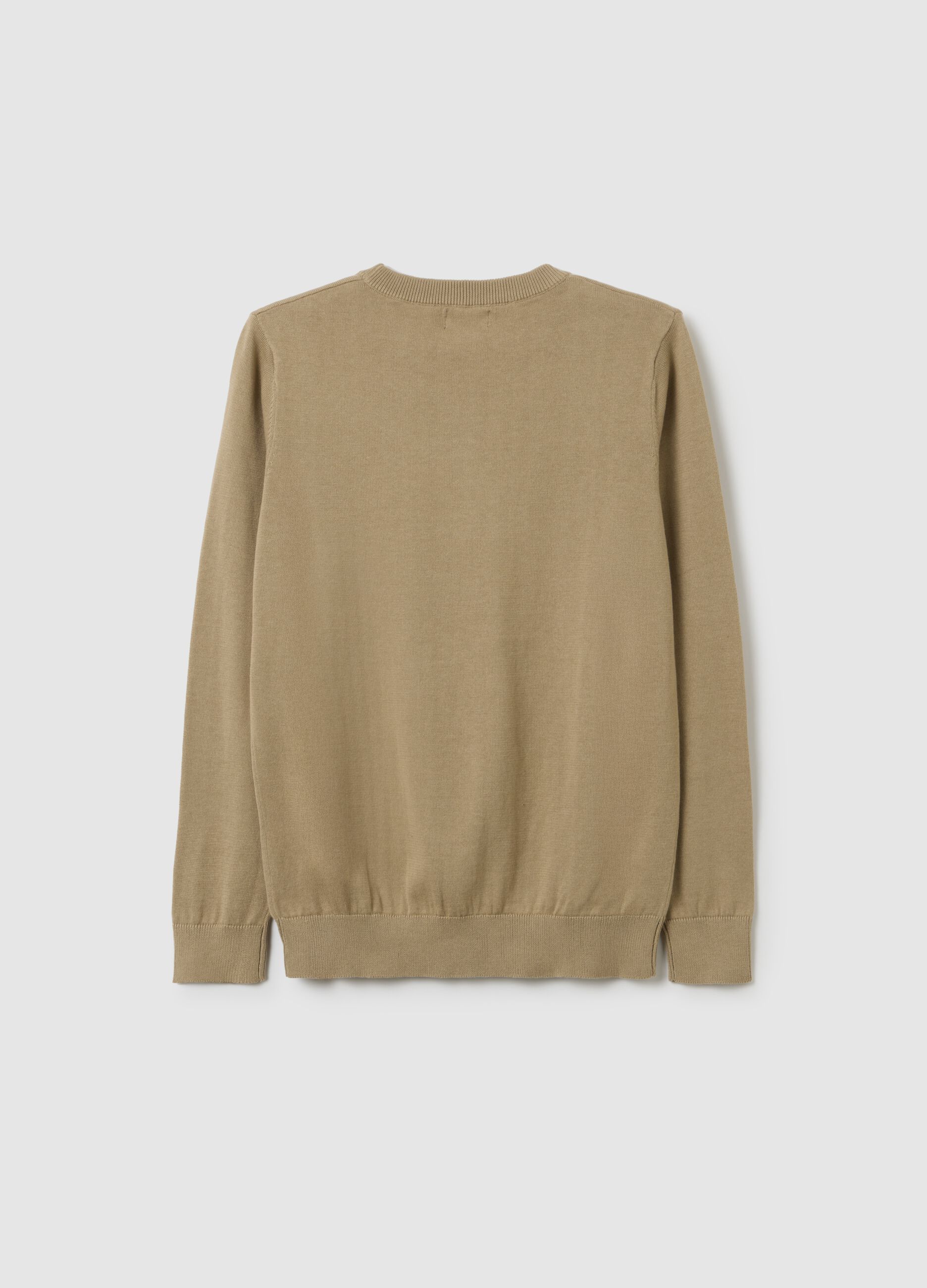 Boys' Pure Cotton Beige Sweater - Regular Fit