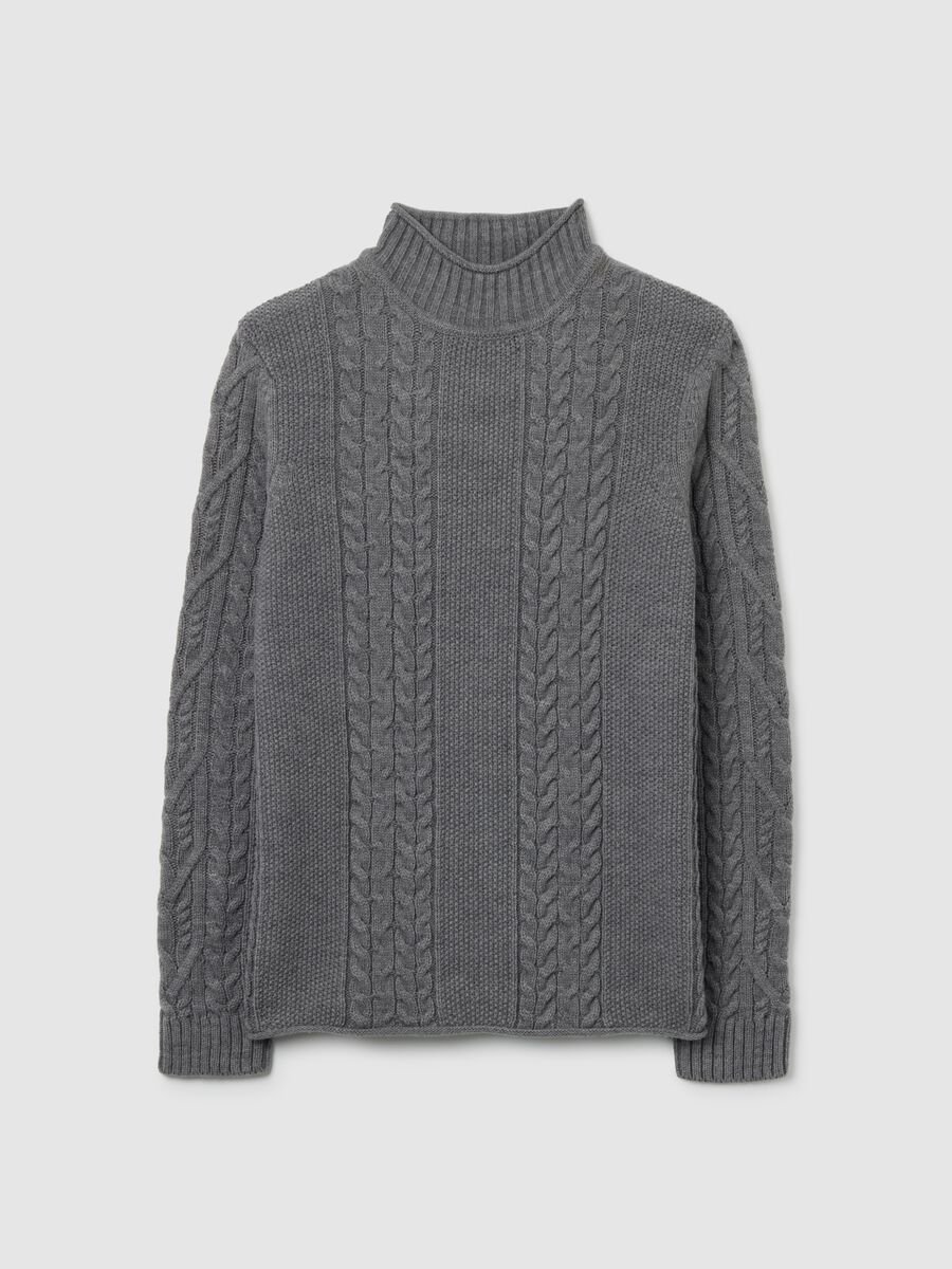 Grey Regular Fit Knitted Pullover_4