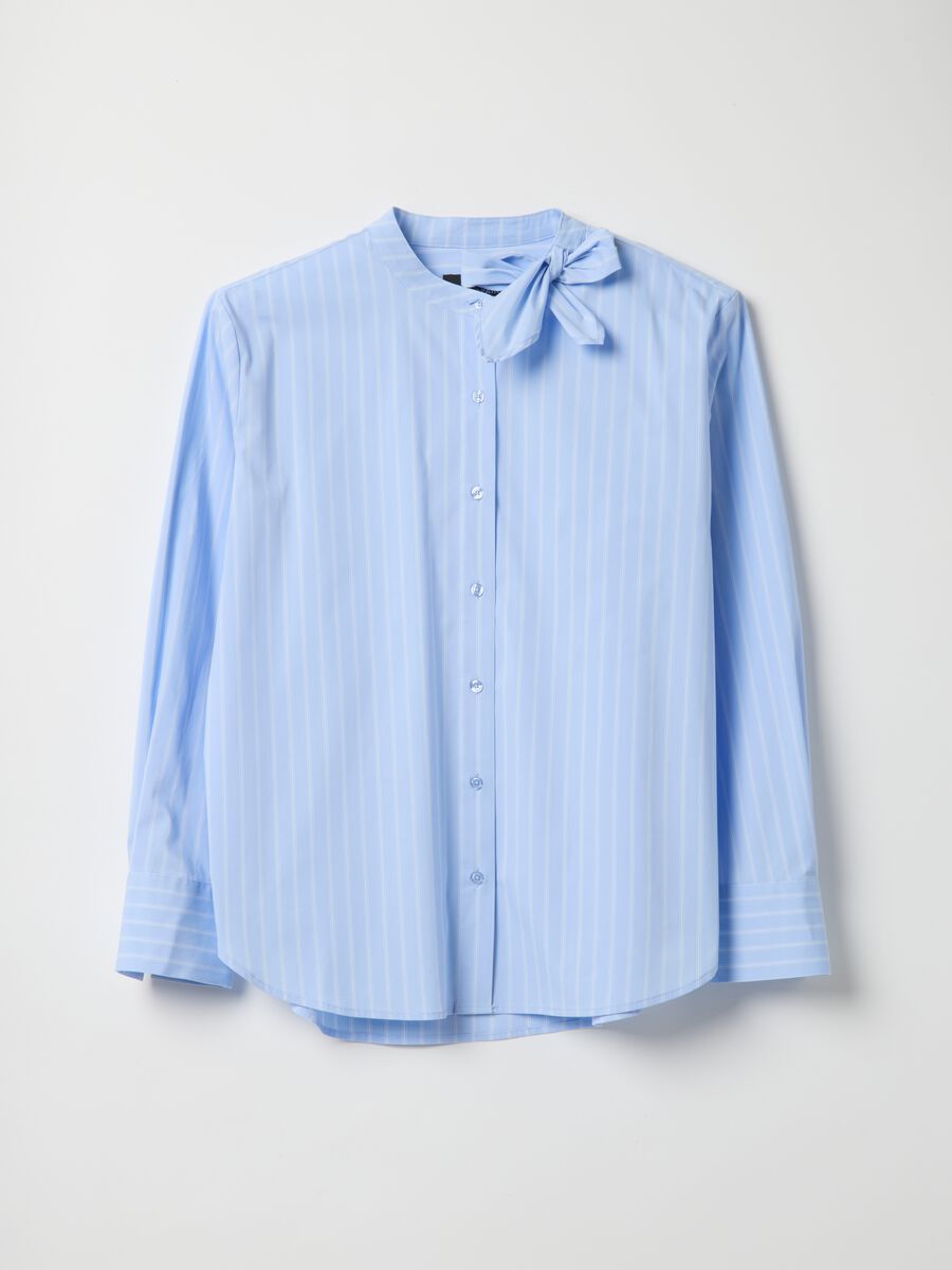 Oversized Multicolour Striped Stretch Cotton Shirt_4