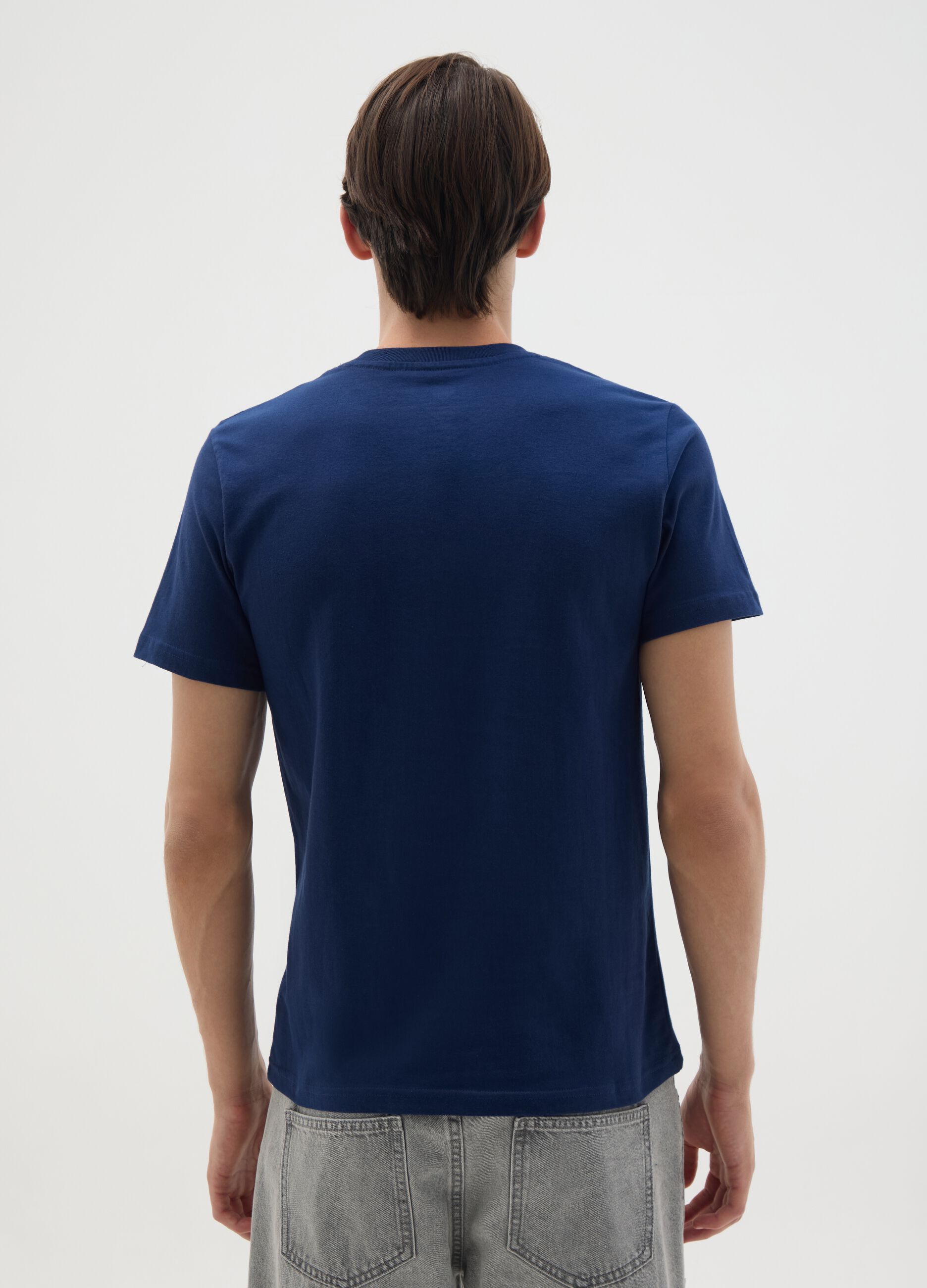 T-shirt da uomo in puro cotone blu Superman