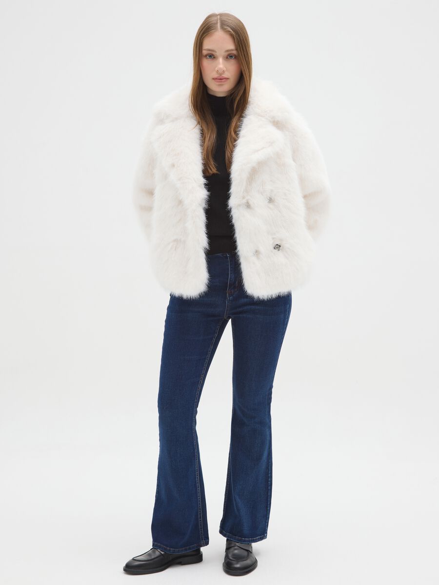 White regular fit jacket with buttons_1