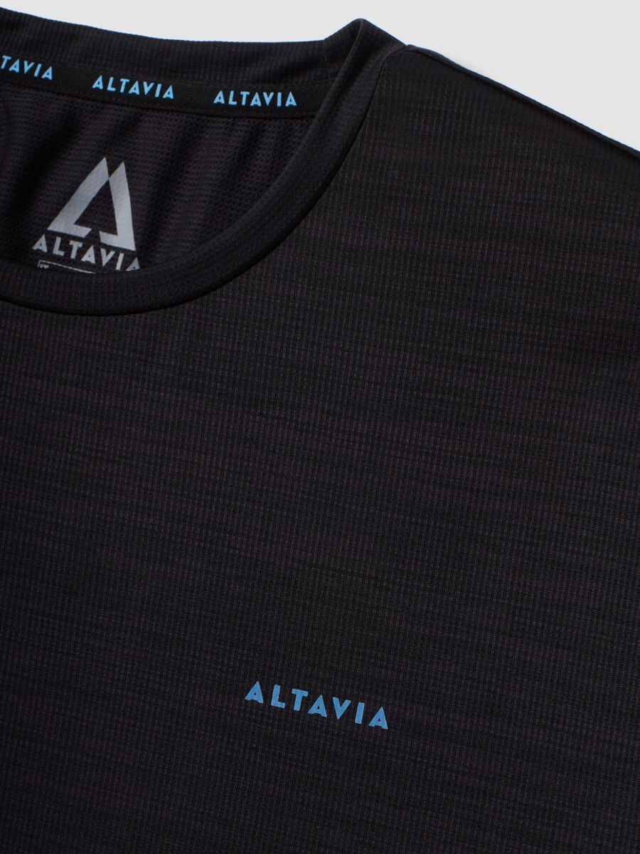 T-shirt traspirante nera girocollo slim fit ALTAVIA RUNNING_2